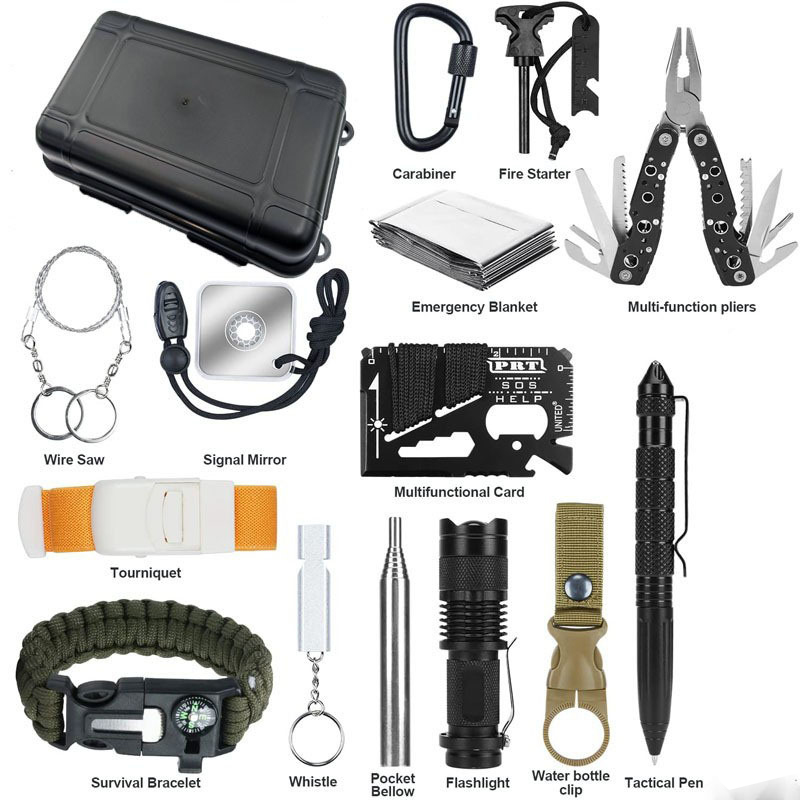 Fishing Kit Compact - ホンルイDIYコンパクトポータブル耐衝撃サバイバルギア緊急ツールキット釣り狩猟キャンプハイキングアウトドアアドベンチャー