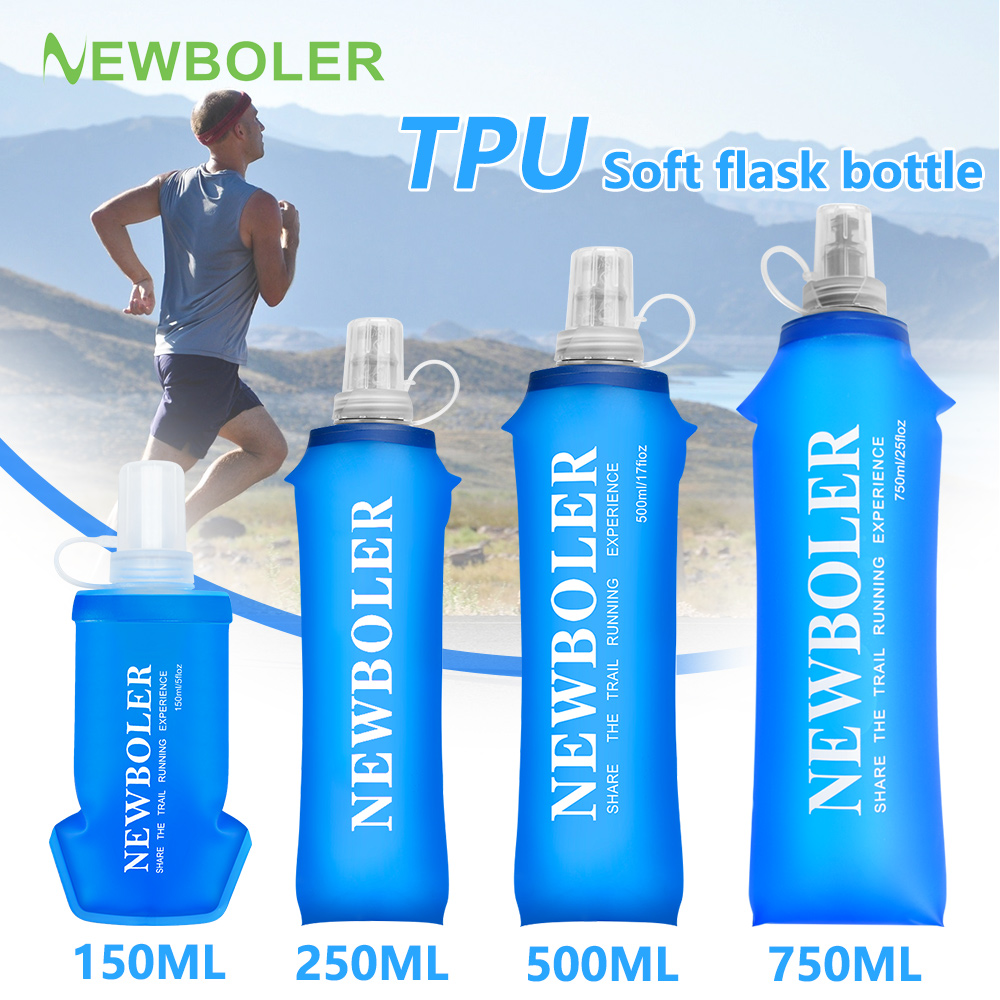 Water Bag Collapsible - 250/500/750ML ウォーターボトル TPU 折りたたみソフトフラスク スポーツウォーターボトル ウォーターバッグ