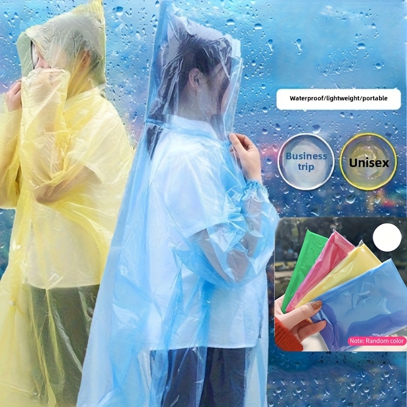 Emergency Poncho Rain - 5/10 個使い捨て防水レインコート屋外ハイキング山旅行緊急ポータブルポンチョコンパクトレインウェア