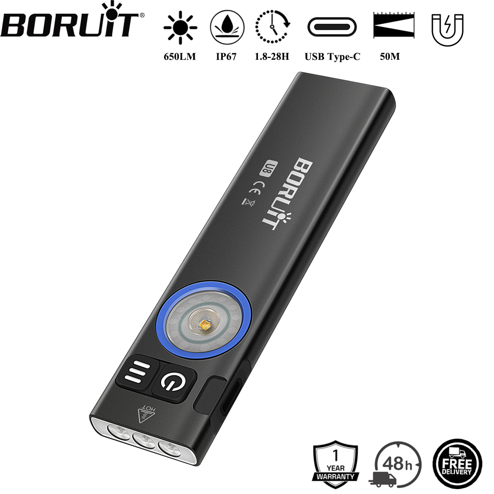 Fishing Kit Compact - BORUiT U8 650LM EDC LED懐中電灯 タイプC充電式