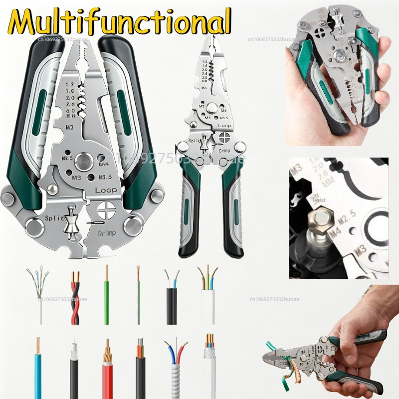 Multi Tool Plier - 多機能銅線ストリッパー電気技師用ワイヤーケーブルストリッパークリンパーケーブルカッターストリッパー圧着ペンチ修理ツール