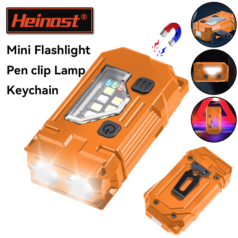 Fishing Kit Compact - ミニキーホルダー EDC 懐中電灯充電式磁気トーチ超高輝度ポケット LED トーチペンクリップヘッドランプ屋外釣りランプ