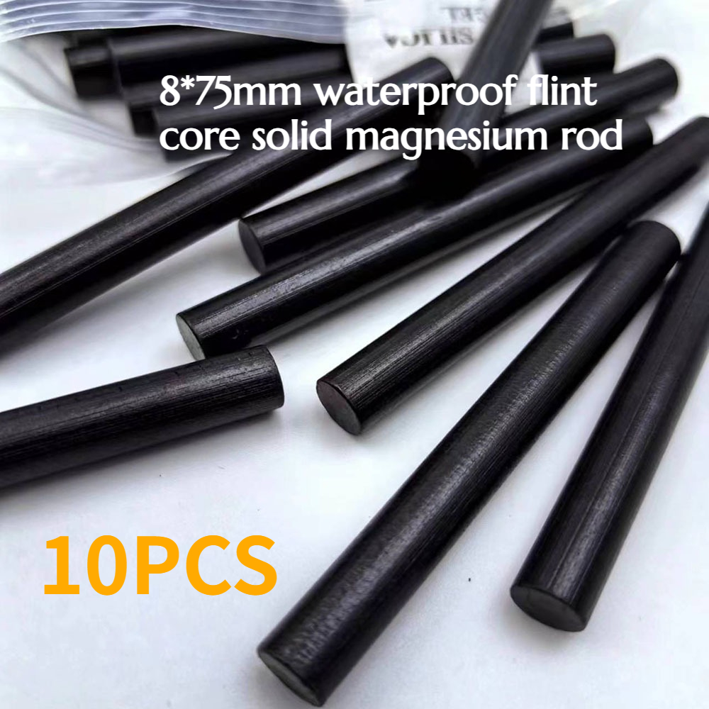 Magnesium Fire Starter - 10 個 8*75 ミリメートル防水フリントコア固体マグネシウム棒屋外キャンプサバイバル機器緊急ファイヤースターター