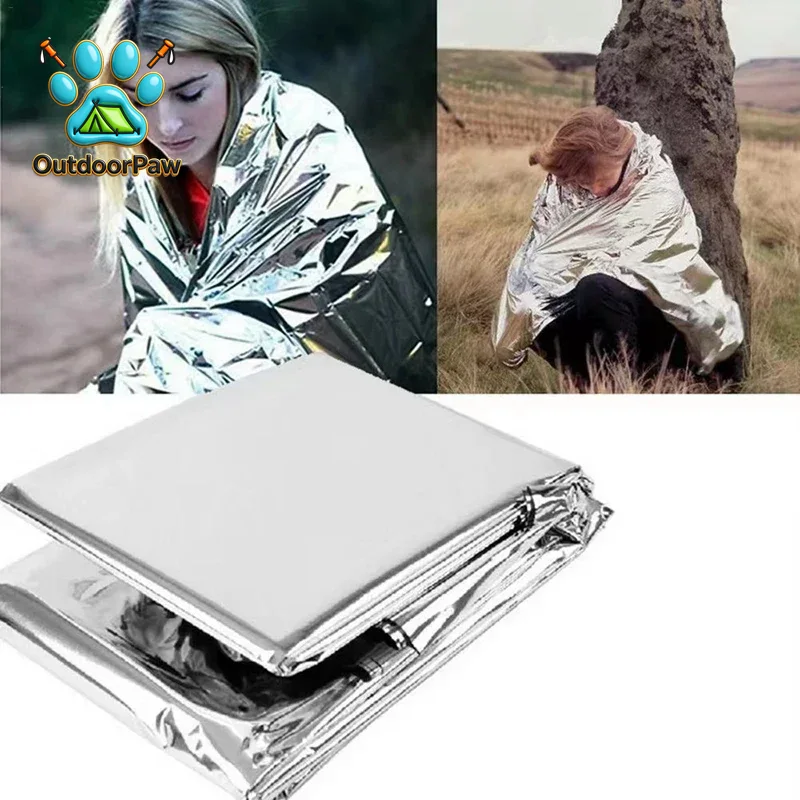 Survival Blanket Reflective - 反射緊急保温ブランケット 160*210cm 1枚入り 自然災害救助用アウトドアサバイバルギア