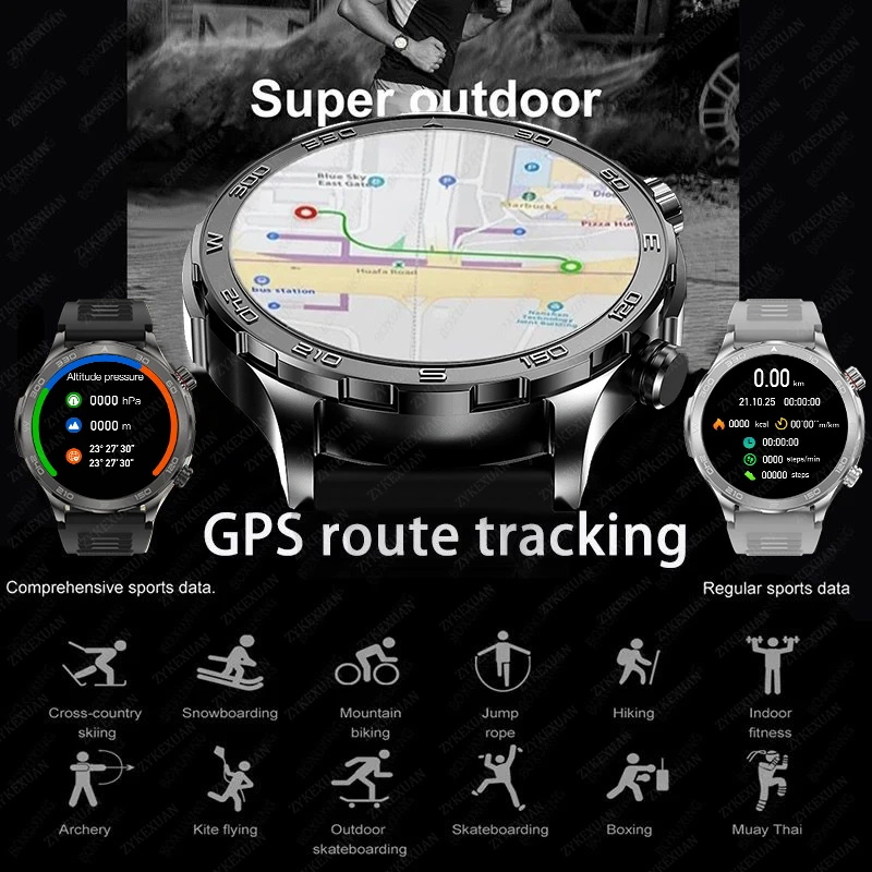 新しい GPS トラックスマートウォッチメンズ AMOLED - Compass Lensatic のレビューと価格
