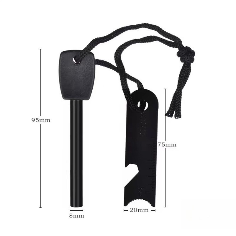 木製ハンドル付きアウトドアサバイバルフリントファイヤースター - Magnesium Fire Starter のレビューと価格