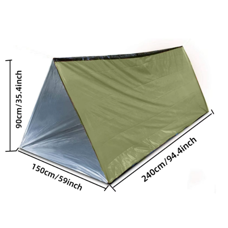 2人用再利用可能マイラーチューブ緊急テント防水防風サバイバル - Emergency Mylar Tent のレビューと価格