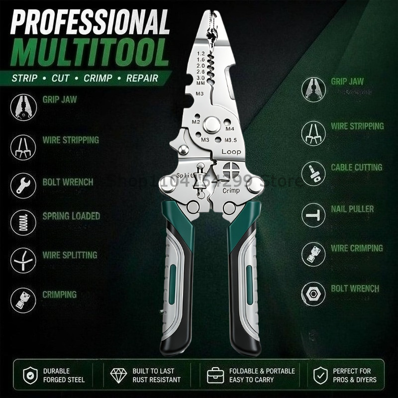 多機能銅線ストリッパー電気技師用ワイヤーケーブルストリッパー - Multi Tool Plier のレビューと価格