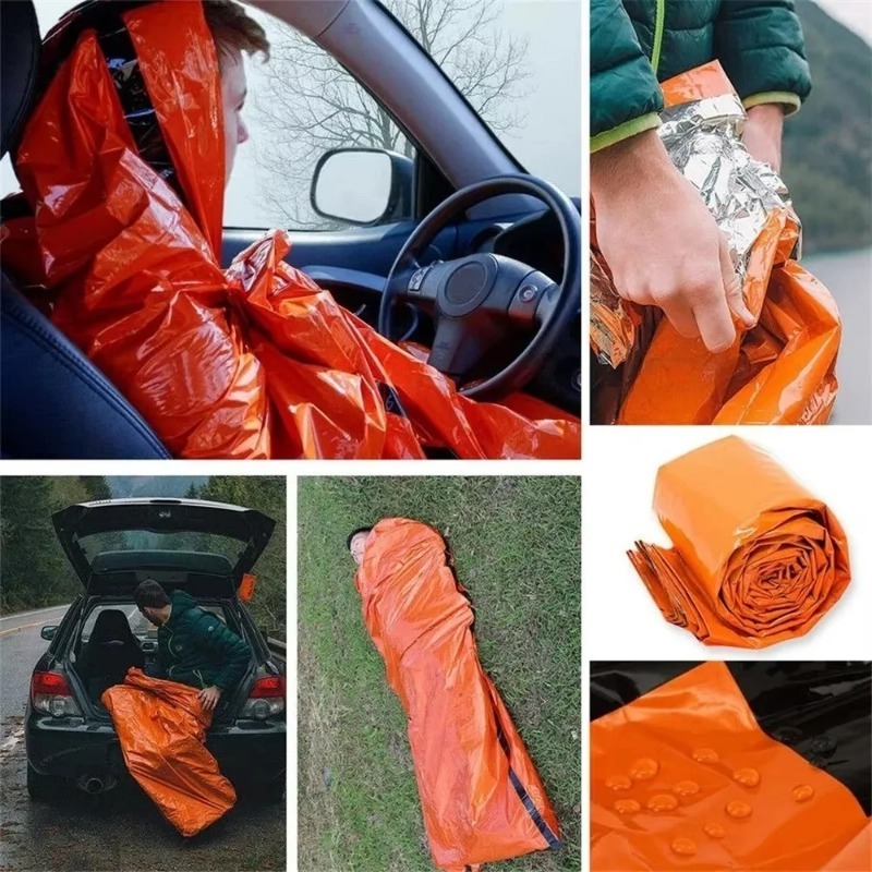ポータブル防水緊急サバイバル寝袋ハイキングキャンプギアサーマ - Bivy Bag Emergency のレビューと価格