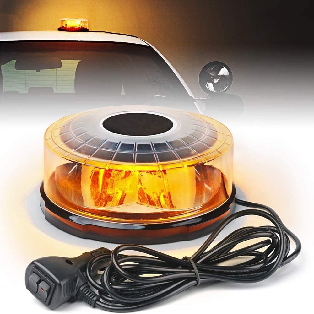黄色24LED車載ルーフ天井磁気式アンバーLEDストロボ緊急 - Sos Light Strobe のレビューと価格