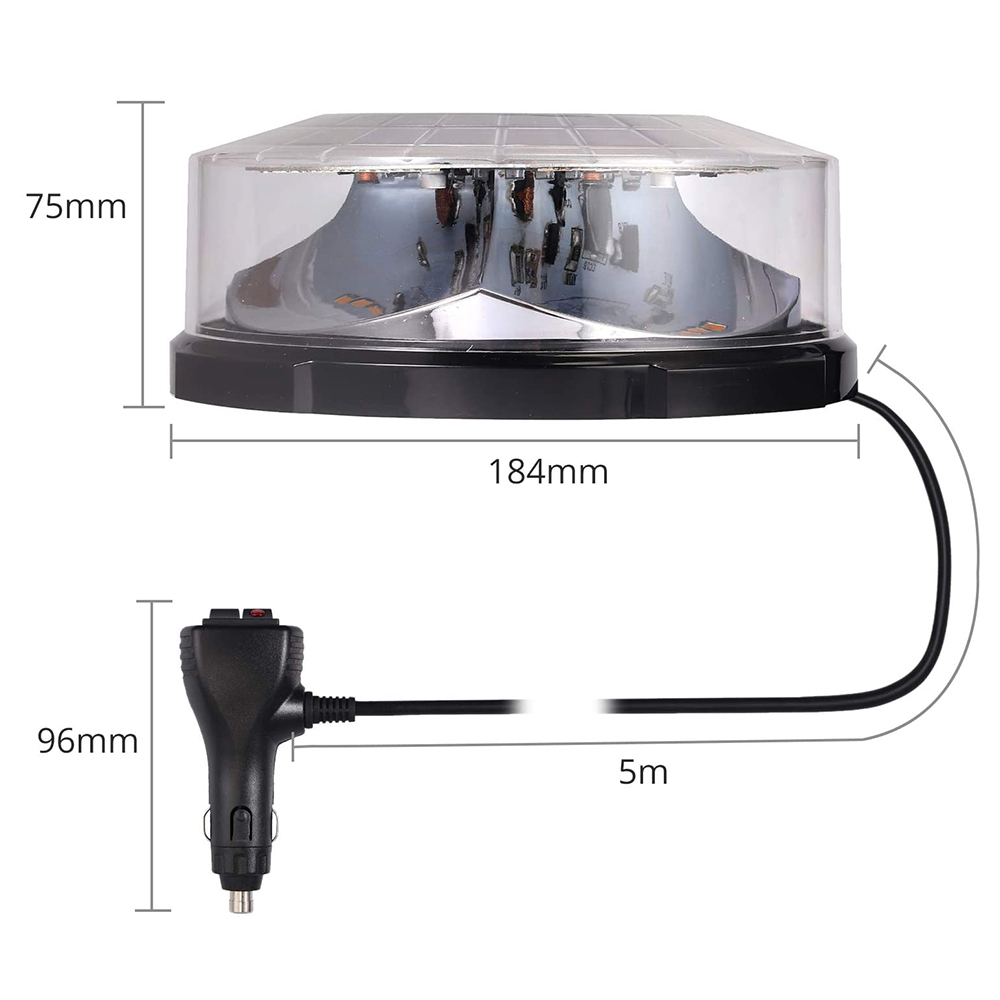 黄色24LED車載ルーフ天井磁気式アンバーLEDストロボ緊急 - Sos Light Strobe のレビューと価格