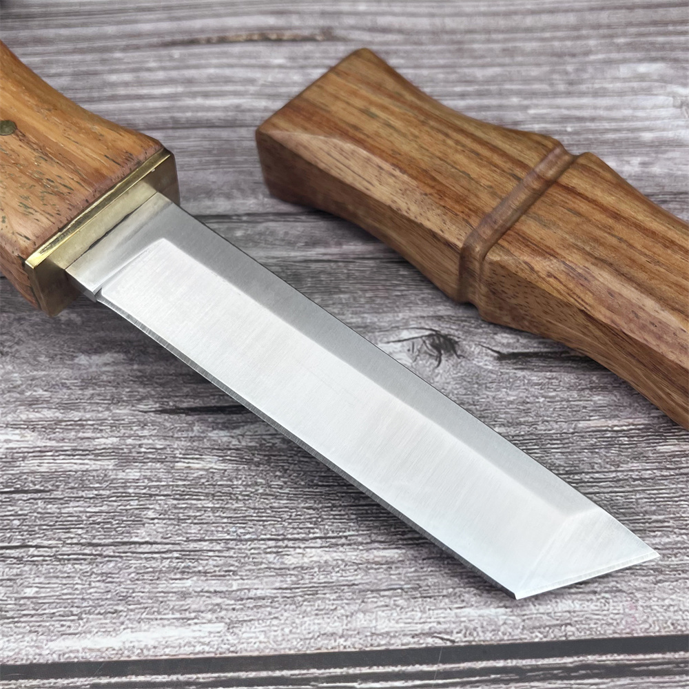 D2鋼の刃とローズウッドハンドルを備えた頑丈なアウトドア用固 - Bushcraft Knife Fixed のレビューと価格