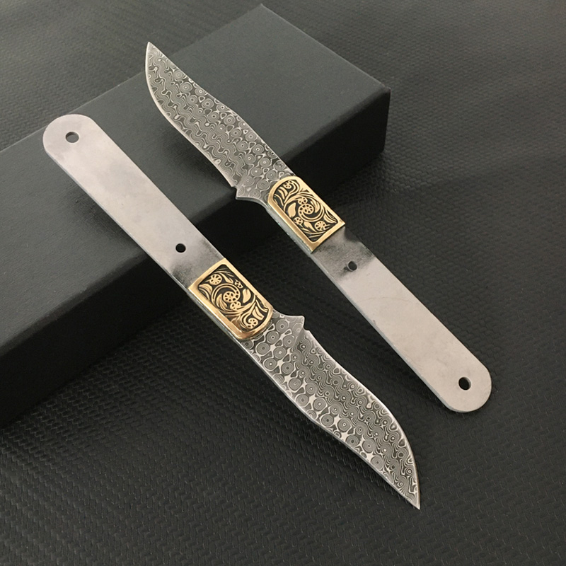 ダマスカス鋼セミフィニッシュ固定刃ナイフブランク、ハンティン - Bushcraft Knife Fixed のレビューと価格