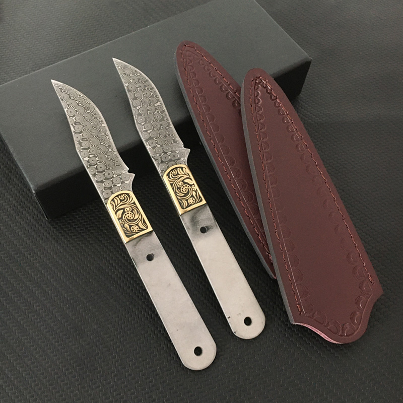 ダマスカス鋼セミフィニッシュ固定刃ナイフブランク、ハンティン - Bushcraft Knife Fixed のレビューと価格