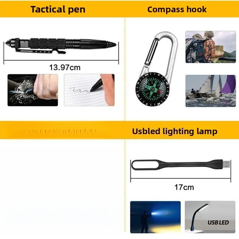 屋外サバイバル装備ツールボックス 60 in 1 キャンプセ - Fire Starting Kit のレビューと価格
