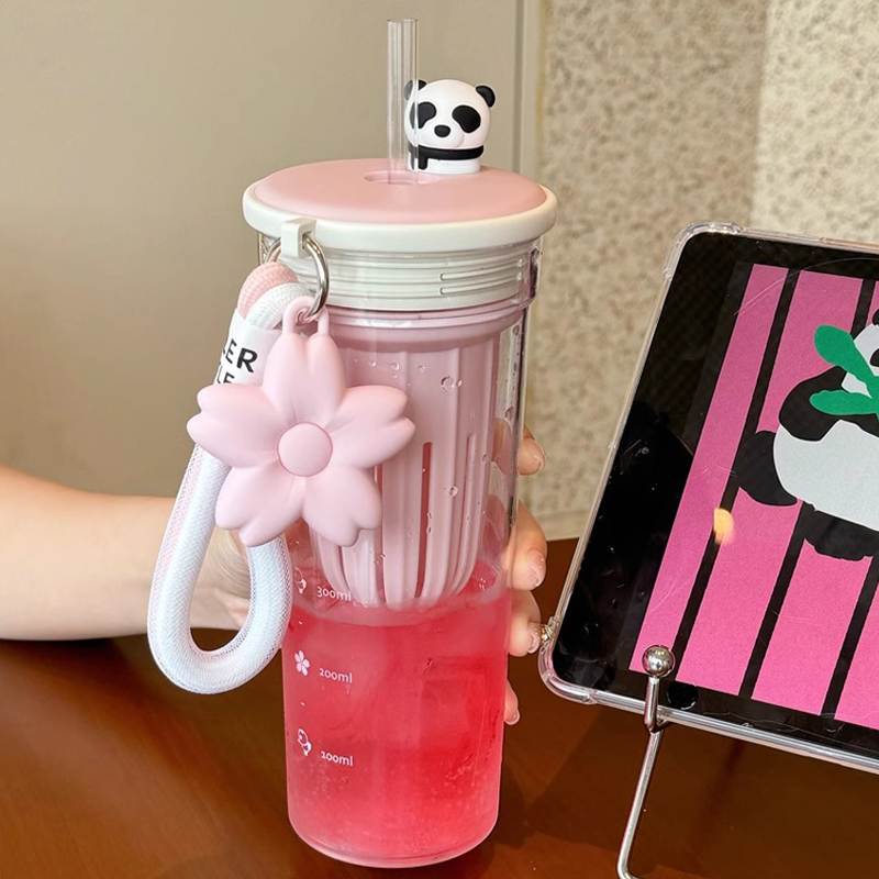 女性用フィルター付きウォーターボトル,かわいい桜とパンダのト - Water Purification Straw のレビューと価格