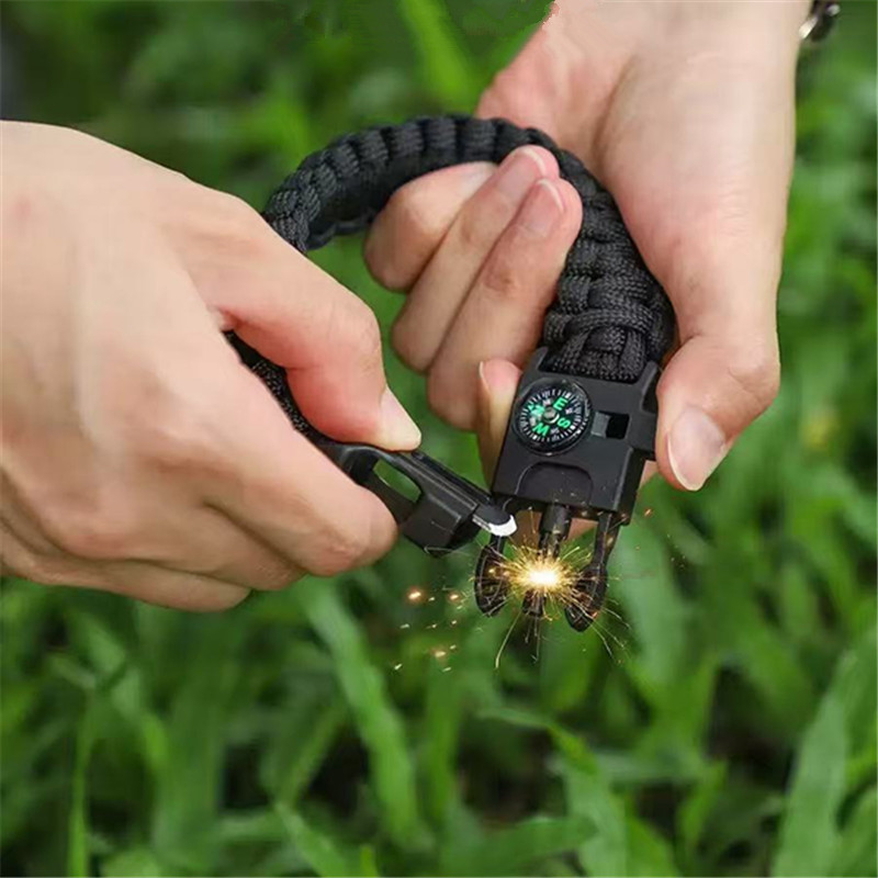 5 in 1 コンパスブレスレット、フリント付き7芯パラコー - Fire Starting Kit のレビューと価格