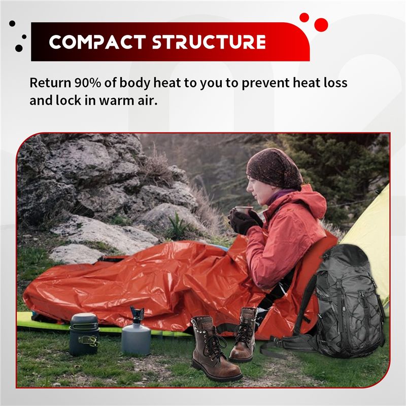 【在庫あり】緊急用寝袋 2人用 サバイバル寝袋 保温ビビィサ - Bivy Bag Emergency のレビューと価格