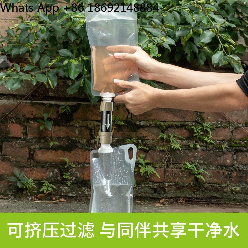 屋外用浄水ストロー重力式浄水バッグポータブルフィルター L6 - Water Purification Straw のレビューと価格