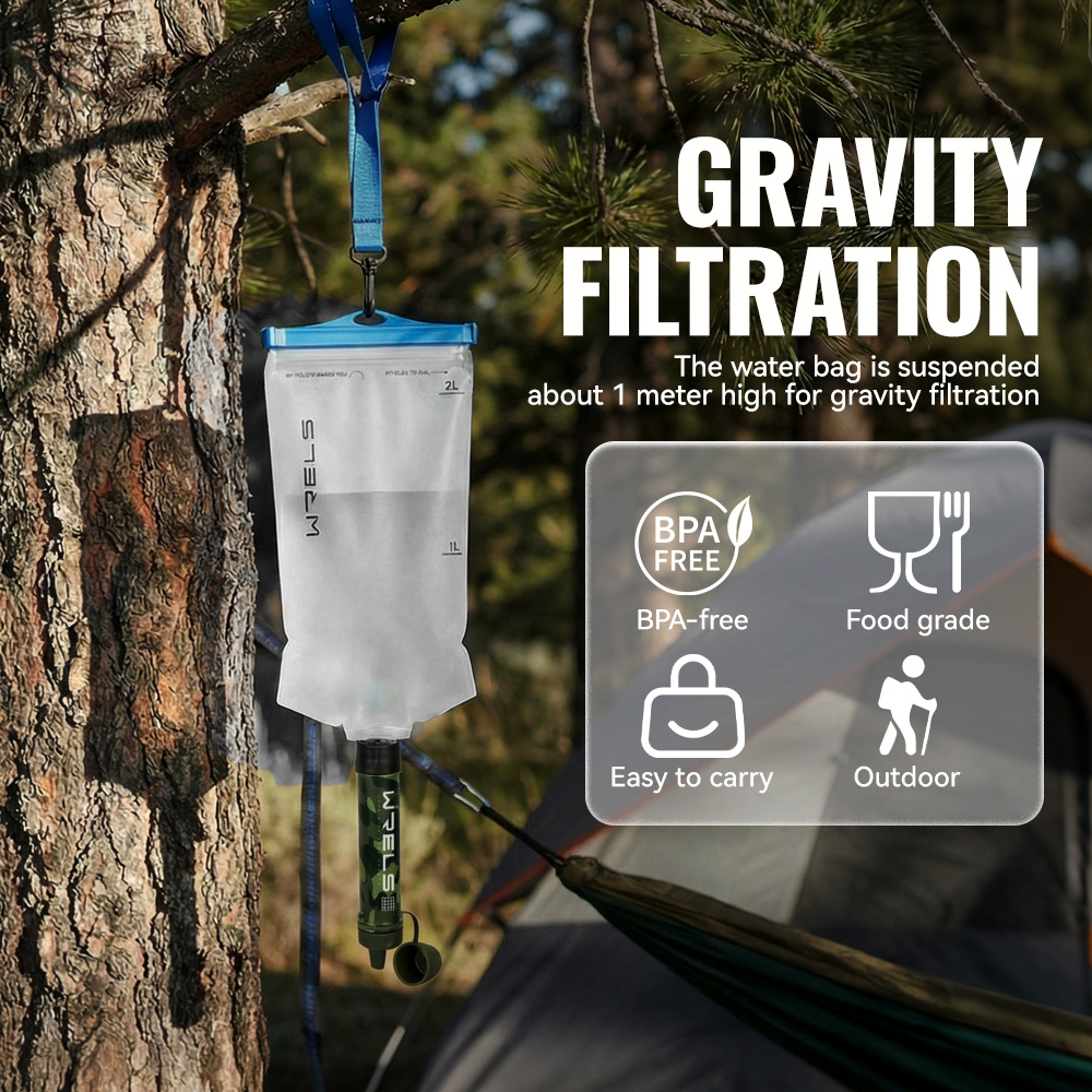 WRELS 屋外ポータブル浄水器セット キャンプ用浄水器 サ - Water Purification Straw のレビューと価格