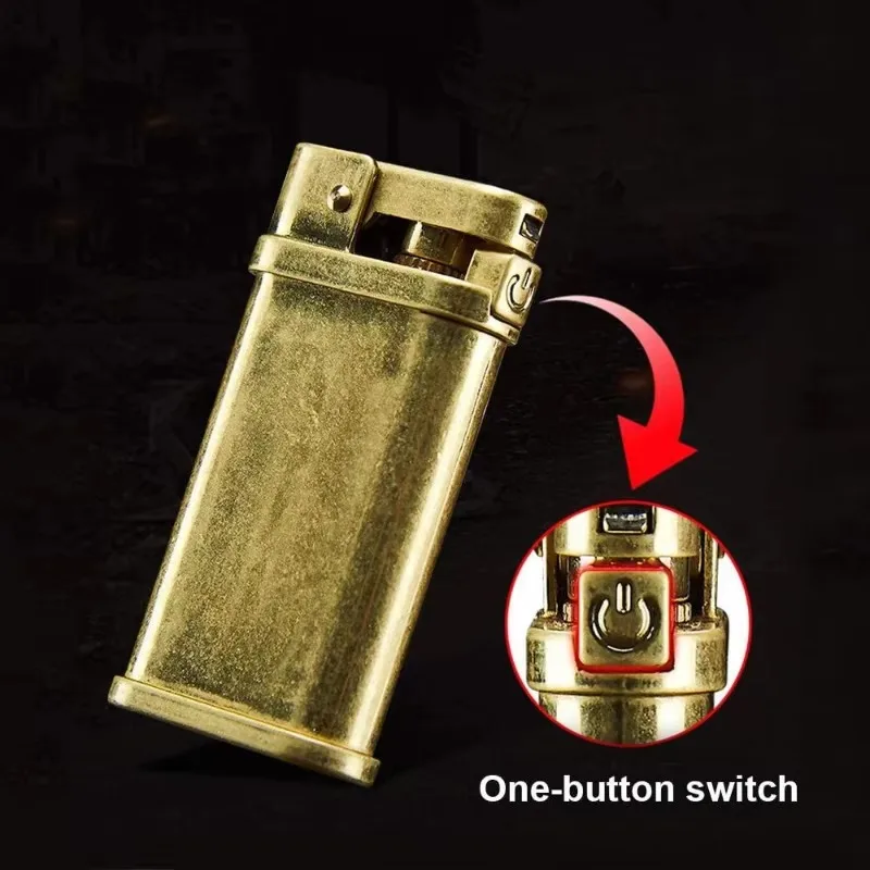 珍しい真鍮製ワンキー点火ケロシンライター、砥石付きレトロトー - Fire Starting Kit のレビューと価格
